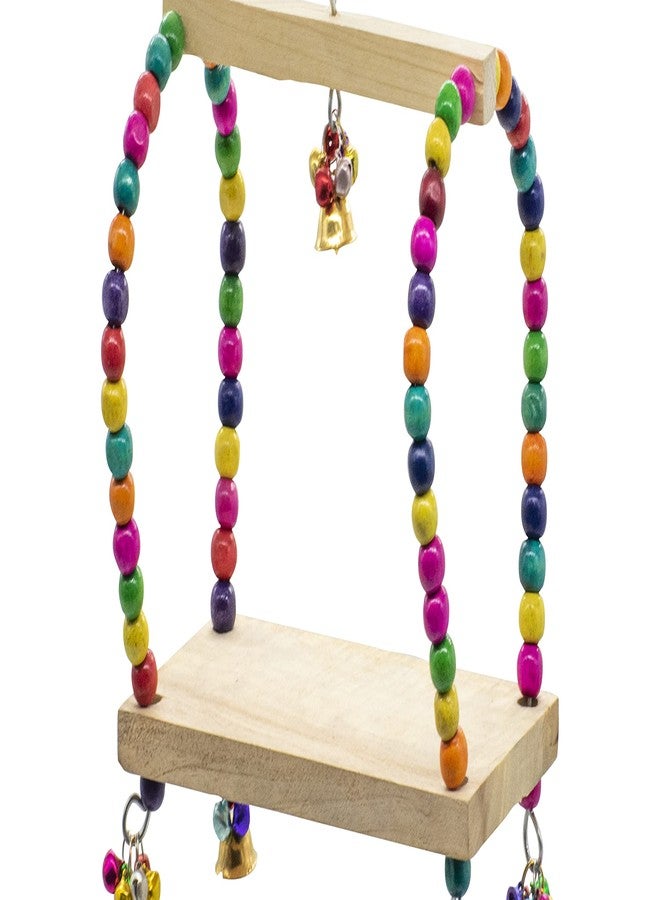 PETZOO Wooden Swing Resting Toy Perch for Bird Cage Resting Toy for Parrots, Finches, Budgies, Love Birds, Parrots, Conure, African Grey, Cockatiels - Image 3
